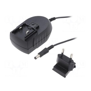 Power supply: switched-mode | mains,plug | 5VDC | 5A | 25W | 84%