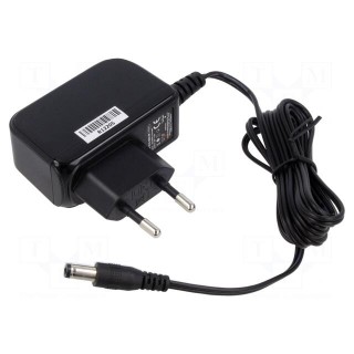Power supply: switched-mode | mains,plug | 12VDC | 1.25A | 15W | 83.3%