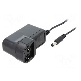 Power supply: switched-mode | 12VDC | 0.5A | Out: 5,5/2,1 | 6W | 76%