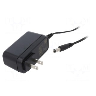 Power supply: switched-mode | mains,plug | 12VDC | 1A | 12W | 83%