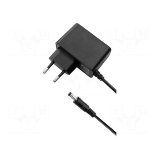Power supply: switched-mode | mains,plug | 15VDC | 1A | 15W | black