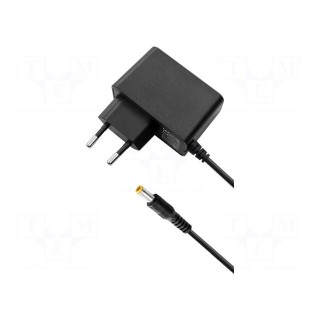 Power supply: switched-mode | mains,plug | 15VDC | 1A | 15W | black