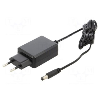 Power supply: switched-mode | mains,plug | 24VDC | 0.625A | 15W | 86%