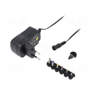 Power supply: switched-mode | universal | 0.6A | 7W | Case: plug