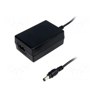 Power supply: switched-mode | 12VDC | 1.5A | Out: 5,5/2,1 | 18W | 86%