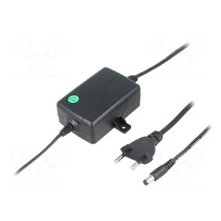 Power supply: switched-mode | 12VDC | 1A | Out: 5,5/2,1 | 12W | 0÷40°C