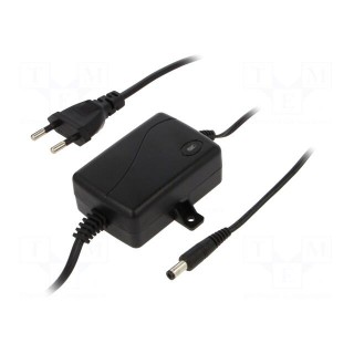 Power supply: switched-mode | 12VDC | 1A | Out: 5,5/2,5 | 12W | 0÷40°C
