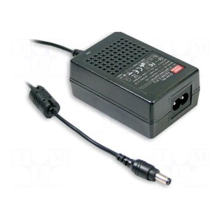 Power supply: switched-mode | 18VDC | 1.38A | Out: 5,5/2,1 | 25W | 86%