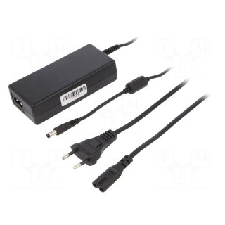 Power supply: switched-mode | 12VDC | 5A | Out: 5,5/2,5 | 60W | 0÷40°C