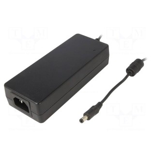 Power supply: switched-mode | 12VDC | 6.67A | Out: 5,5/2,5 | 80W | 88%