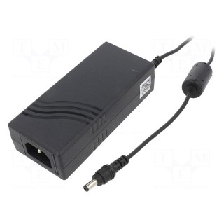 Power supply: switched-mode | 15VDC | 3.33A | Out: 5,5/2,5 | 50W | 89%