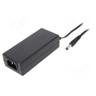 Power supply: switched-mode | 24VDC | 2.71A | Out: 5,5/2,1 | 65W | 91%