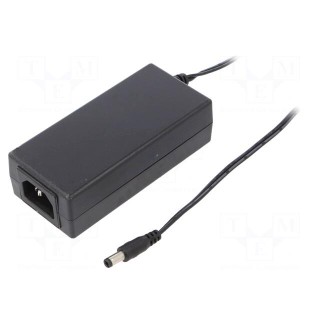 Power supply: switched-mode | 24VDC | 2.7A | Out: 5,5/2,1 | 65W | 0÷40°C