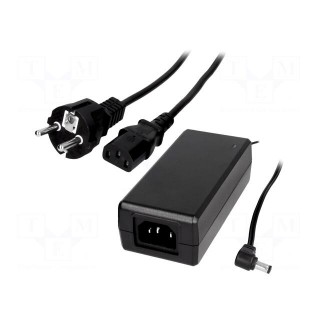 Power supply: switched-mode | 24VDC | 2.7A | Out: 5,5/2,5 | 65W | 0÷40°C