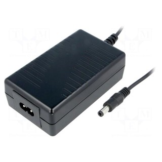 Power supply: switched-mode | 48VDC | 0.31A | Out: 5,5/2,1 | 15W | 87%