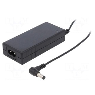 Power supply: switched-mode | 48VDC | 0.75A | Out: 5,5/2,1 | 30W | 89%