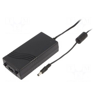 Power supply: switched-mode | 48VDC | 1.35A | Out: 5,5/2,5 | 65W | 89.6%
