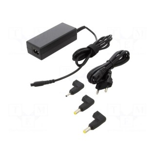 Power supply: switched-mode | 19VDC | 3.42A | 65W | for notebooks
