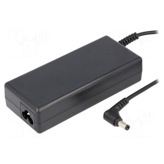 Power supply: switched-mode | 19VDC | 3.95A | Out: 5,5/2,5 | 75W | 80%