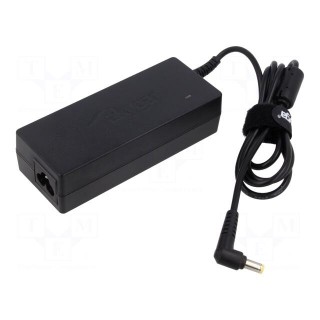 Power supply: switched-mode | 19VDC | 4.74A | Out: 5,5/1,7 | 90W | 80%