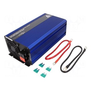Converter: DC/AC | 1kW | Uout: 230VAC | 11÷15VDC | Out: AC sockets 230V