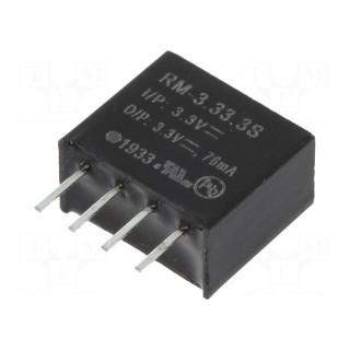 Converter: DC/DC | 0.25W | Uin: 2.97÷3.63V | Uout: 3.3VDC | Iout: 75mA