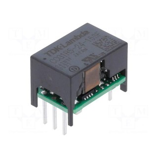 Converter: DC/DC | 1.5W | Uin: 9÷36V | Uout: 15VDC | Iout: 100mA | THT