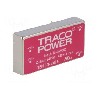 Converter: DC/DC | 10W | Uin: 18÷36V | Uout: 24VDC | Iout: 415mA | 2"x1"