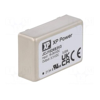 Converter: DC/DC | 10W | Uin: 18÷36V | Uout: 3.3VDC | Iout: 3000mA | THT