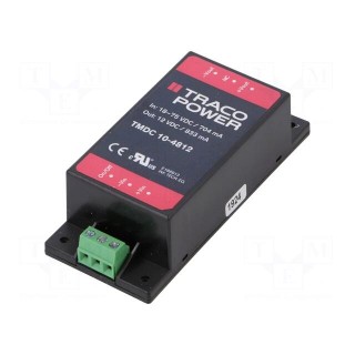 Converter: DC/DC | 10W | Uin: 18÷75V | Uout: 12VDC | Iout: 833mA | 65.8g