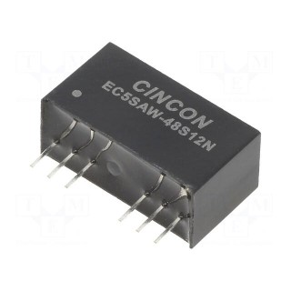 Converter: DC/DC | 10W | Uin: 18÷75V | Uout: 12VDC | Iout: 833mA | SIP8