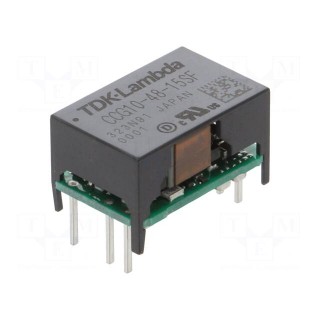 Converter: DC/DC | 10W | Uin: 18÷76V | Uout: 15VDC | Iout: 700mA | THT