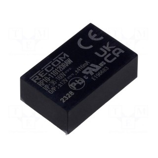 Converter: DC/DC | 10W | Uin: 36÷160V | Uout: 12VDC | Uout2: 12VDC | DIP24