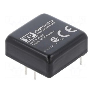 Converter: DC/DC | 10W | Uin: 9÷18V | Uout: 12VDC | Iout: 830mA | 1"x1"