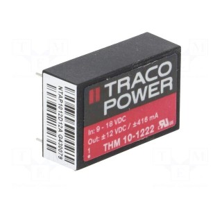 Converter: DC/DC | 10W | Uin: 9÷18V | Uout: 12VDC | Uout2: -12VDC | DIP24