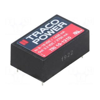 Converter: DC/DC | 10W | Uin: 9÷18V | Uout: 3.3VDC | Iout: 2.7A | DIP24