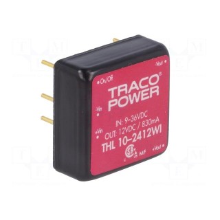 Converter: DC/DC | 10W | Uin: 9÷36V | 12VDC | Iout: 830mA | 1"x1" | 15g