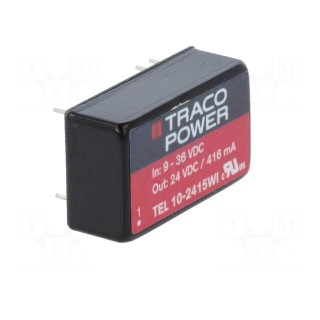 Converter: DC/DC | 10W | Uin: 9÷36V | Uout: 24VDC | Iout: 416mA | DIP16