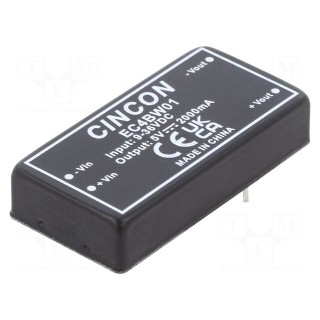 Converter: DC/DC | 10W | Uin: 9÷36V | Uout: 5VDC | Iout: 2000mA | 2"x1"