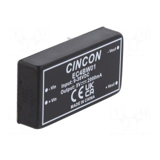 Converter: DC/DC | 10W | Uin: 9÷36V | Uout: 5VDC | Iout: 2000mA | 2"x1"