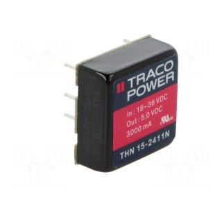 Converter: DC/DC | 15W | Uin: 18÷36V | 5VDC | Iout: 3A | 1"x1" | 16.6g