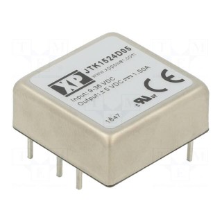 Converter: DC/DC | 15W | Uin: 9÷36V | Uout: 5VDC | Uout2: -5VDC | 1"x1"