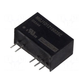 Converter: DC/DC | 1W | Uin: 12V | Uout: 15VDC | Uout2: -3VDC | SIP | THT