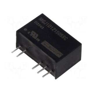 Converter: DC/DC | 1W | Uin: 12V | Uout: 15VDC | Uout2: -5VDC | Iout: 50mA