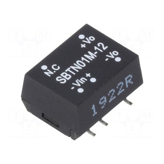 Converter: DC/DC | 1W | Uin: 10.8÷13.2V | Uout: 12VDC | Iout: 8.4÷84mA