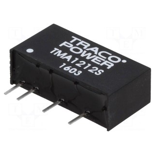 Converter: DC/DC | 1W | Uin: 10.8÷13.2V | Uout: 12VDC | Iout: 80mA | SIP