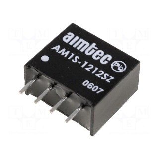 Converter: DC/DC | 1W | Uin: 10.8÷13.2V | Uout: 12VDC | Iout: 83mA | SIP4