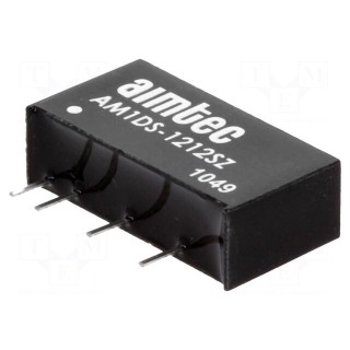 Converter: DC/DC | 1W | Uin: 10.8÷13.2V | Uout: 12VDC | Iout: 83mA | SIP7