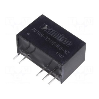 Converter: DC/DC | 1W | Uin: 10.8÷13.2V | Uout: 12VDC | Uout2: -12VDC