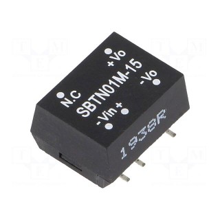 Converter: DC/DC | 1W | Uin: 10.8÷13.2V | 15VDC | Iout: 6.7÷67mA | SMD